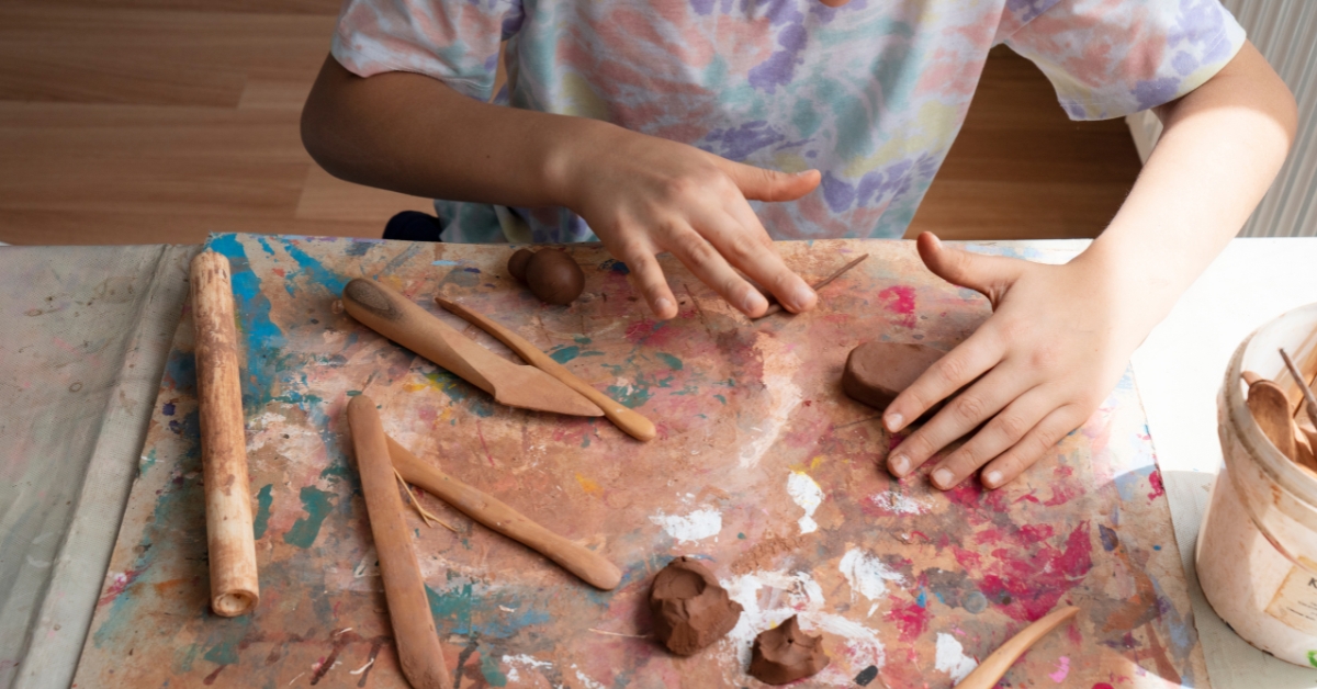 Child exploring nature as part of a homeschool activity