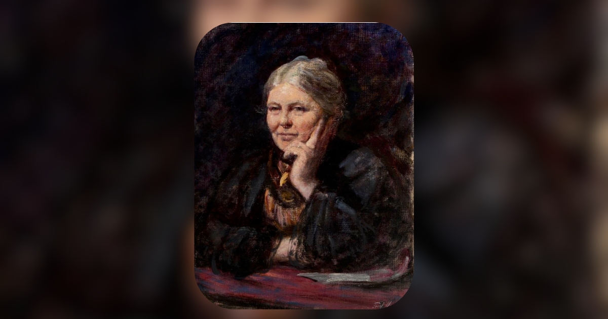 Oil painting portrait of Charlotte Mason, pioneer of modern homeschooling and child-centered education.