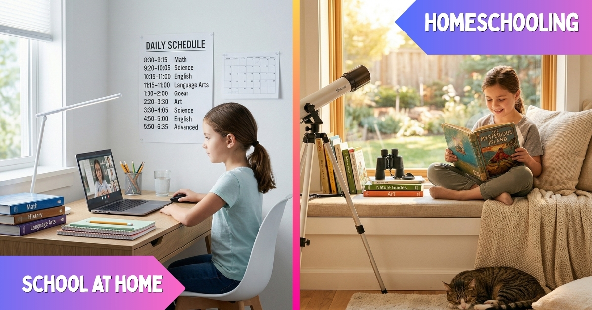 Understanding the Difference Between School at Home and Homeschooling